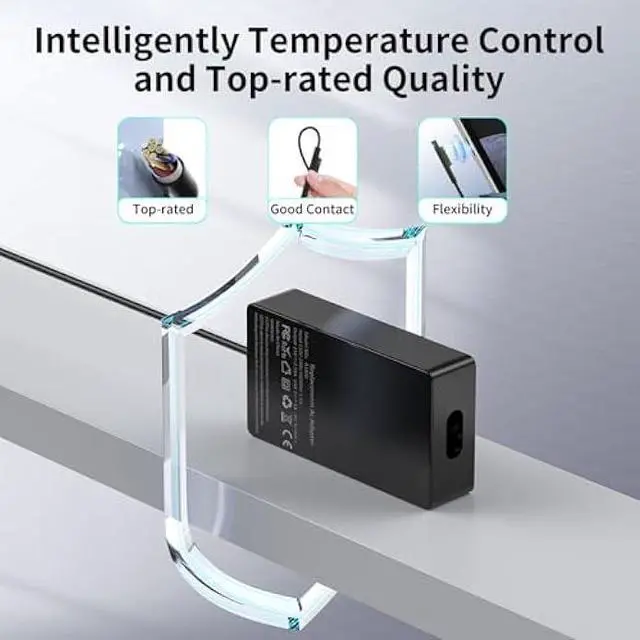 Alt view image 4 of 5 - Surface Pro Laptop Charger 65W Power Adapter for Microsoft Surface Pro 3/4/5/6/7/8/9/X, Windows Surface Laptop 6/5/4/3/2/1, Surface Book 3/2/1, Surface Go Tablet, 6.5FT Power Cord