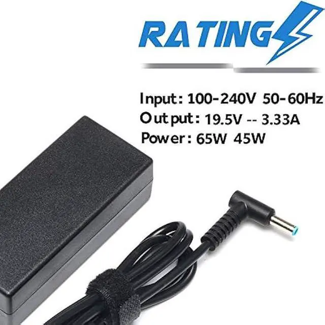 Alt view image 3 of 5 - 65W Computer Charger for HP Pavilion X360 / Envy Laptop Charger 15-dy2xxx 15-dy5033dx 15-dy5073dx 15-dy2073dx 15-f272wm 15-dy2095wm Blue Tip Smart Power Adapter