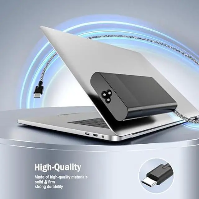 Alt view image 2 of 7 - 2025 New Slim 65W USB C Laptop Charger Replacement for HP Laptop Charger Elitebook x360 Pavilion Spectre Envy Elite x2 Computer Travel Type C Braided Cable Power Cord Ac Adapter