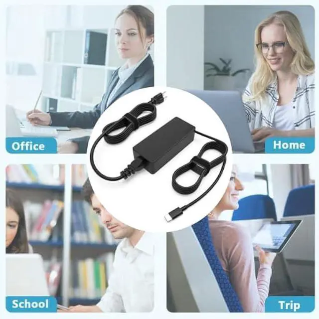 Alt view image 6 of 6 - 65W USB C Charger Compatible with Lenovo ThinkPad Charger T14 T15 E16 E14 L13 X13 Gen 5 4 3,ThinkPad X1 Carbon Gen 12 11 13 10 9/Thinkbook 16 15 G7 G6 G5 Business Laptop Type C Power Adapter