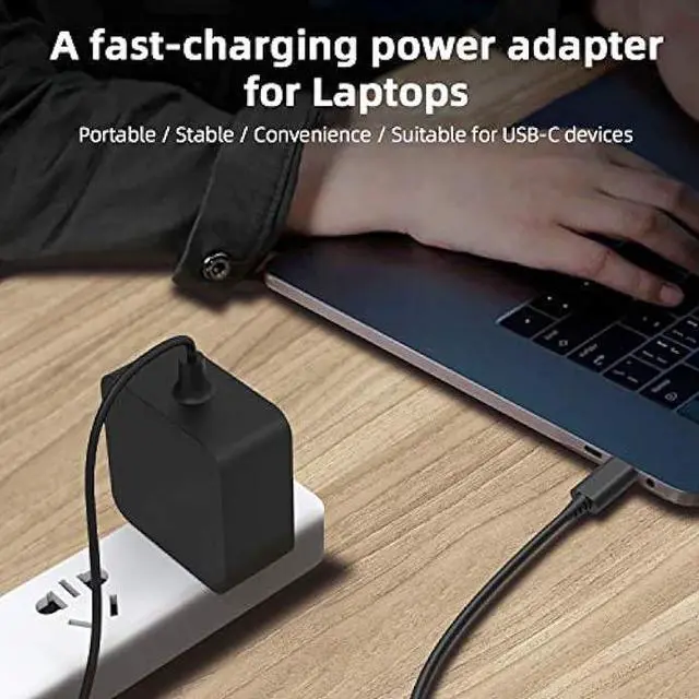 Alt view image 6 of 6 - LAP POW USB C Laptop Charger 65W Compatible with Samsung Chromebook 4 4+ Galaxy Book Pro 360 Notebook 7 9 Pro Galaxy Tab, XE521QAB XE520QAB XE513C24 XE350XBA NP950QDB NP930XDB W18-065N1E