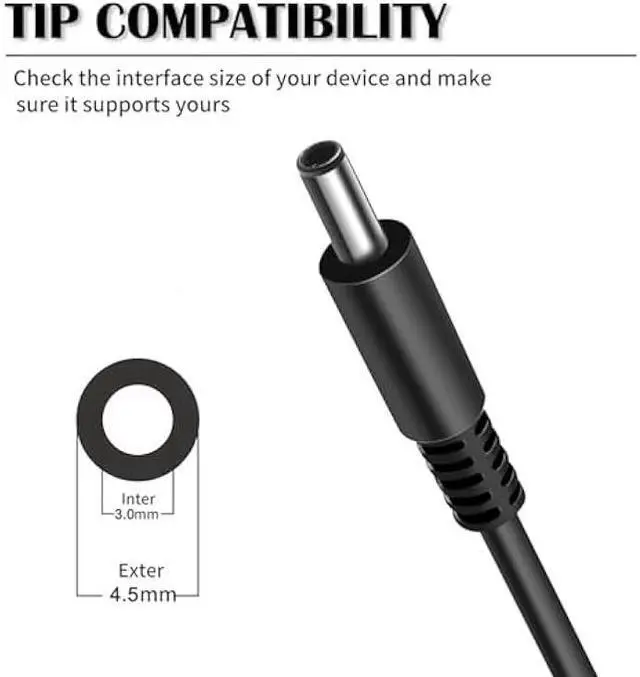 Alt view image 2 of 6 - IEFUU 65W 45W Charger Compatible with Dell Inspiron 11/13/14/15/17 3000 5000 7000 Series(3583 3593 5570) Latitude E5450 XPS 13 - 65 Watt 45 Watt AC 2-in-1