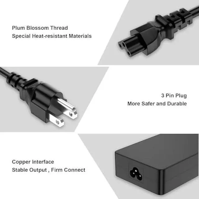 Alt view image 4 of 6 - IEFUU 65W 45W Charger Compatible with Dell Inspiron 11/13/14/15/17 3000 5000 7000 Series(3583 3593 5570) Latitude E5450 XPS 13 - 65 Watt 45 Watt AC 2-in-1