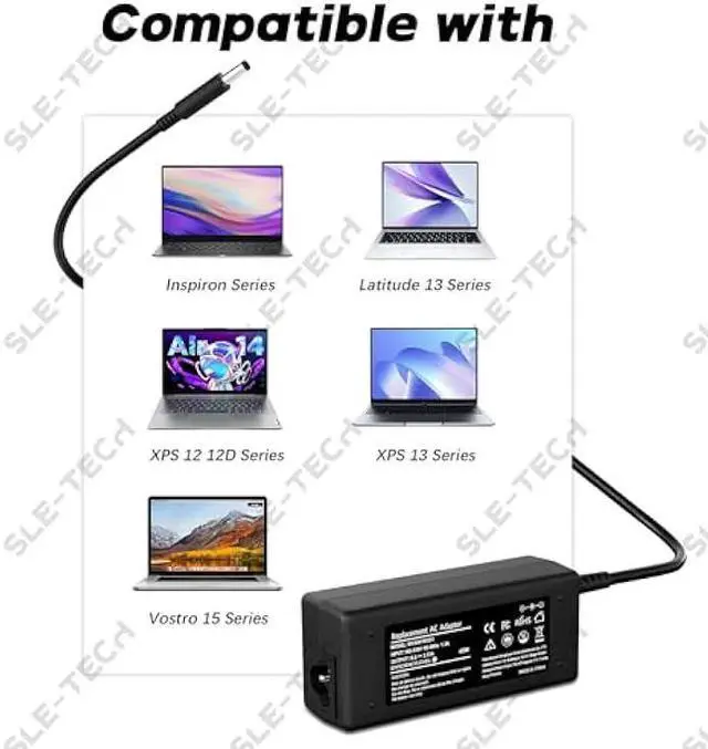 Alt view image 4 of 6 - SLE-TECH 45W AC Adapter Charger Compatible with Dell Inspiron 15 3000 500015-3552 3555 3558 3565 3567 5551 5552 5555 5558 5559 5565 5567 5568 5578 7558 7568 7569 7579