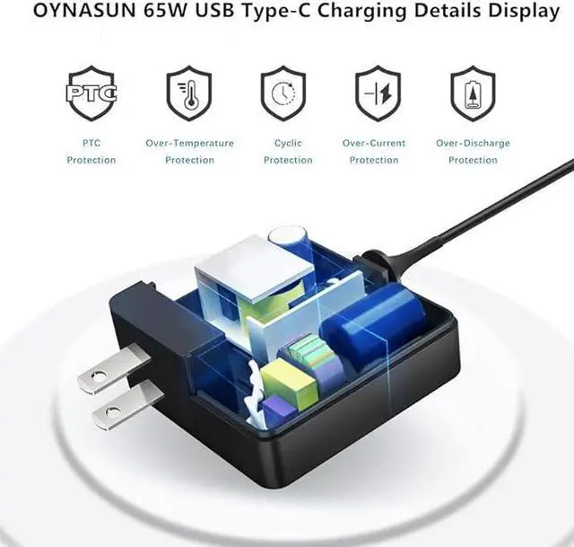 Alt view image 5 of 6 - 65W USB-C Laptop Charger Compatible with Asus Zenbook Series Laptops.