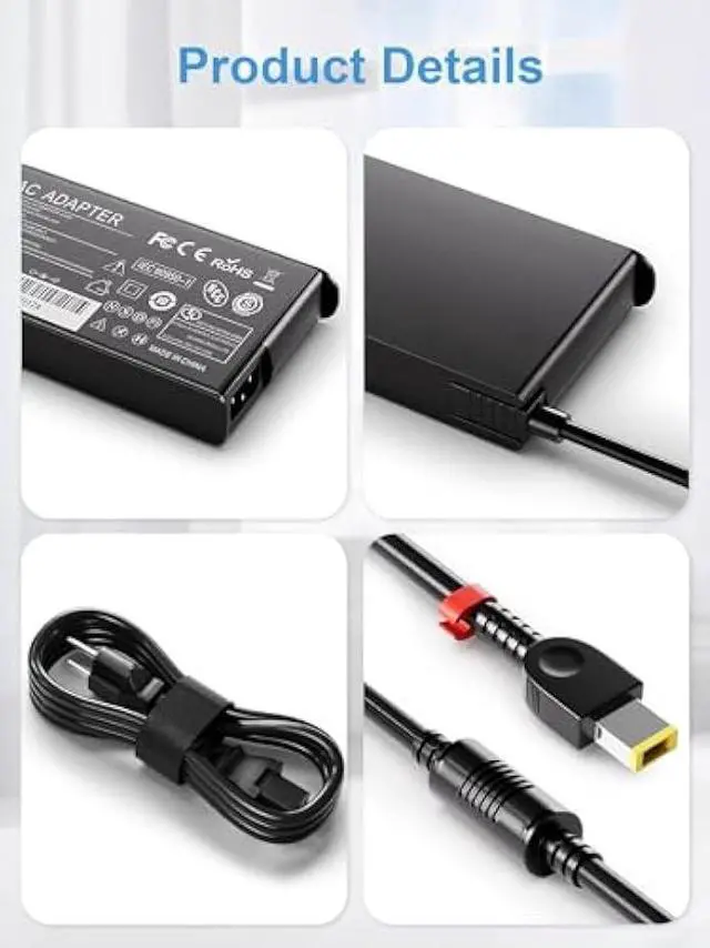 Alt view image 4 of 7 - 230W Laptop Charger Compatible with Lenovo Legion 5,Slim AC Adapter for Legion 5 7 5P C7 S7 Y540 Y545 Y740 Y730 Y900 Y910 Y920 GX20L29347 ADL230NDC3A Thinkpad P73 Lighter and Smaller