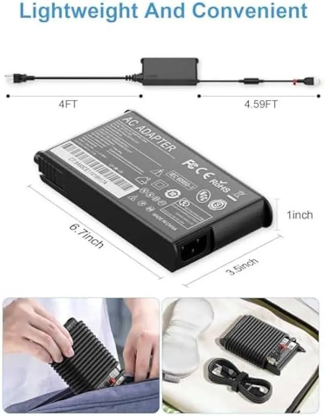 Alt view image 6 of 7 - 230W Laptop Charger Compatible with Lenovo Legion 5,Slim AC Adapter for Legion 5 7 5P C7 S7 Y540 Y545 Y740 Y730 Y900 Y910 Y920 GX20L29347 ADL230NDC3A Thinkpad P73 Lighter and Smaller