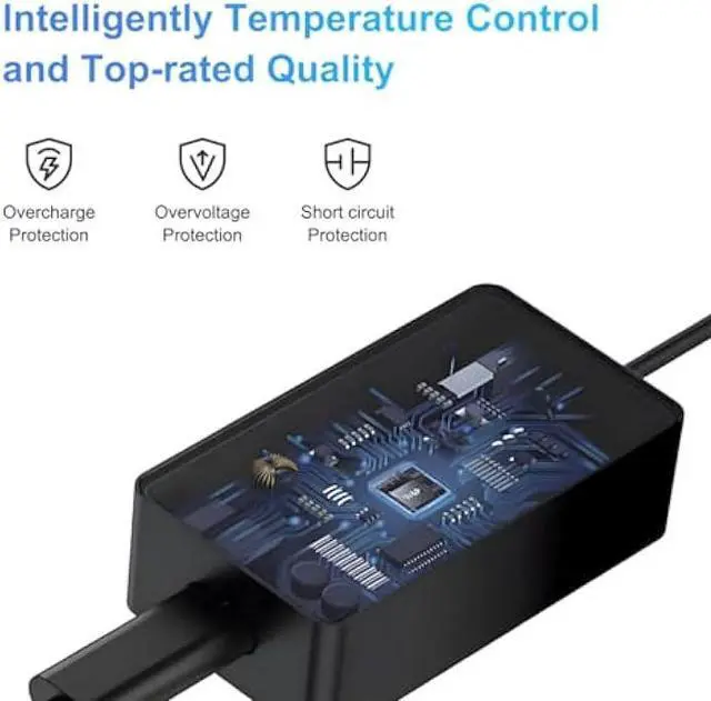 Alt view image 5 of 5 - 65W Surface Pro Laptop Charger for Microsoft Surface Pro 10, 9, 8, 7, 7+, 6, 5, 4, 3, X, Windows Surface Laptop 6, 5, 4, 3, 2,1, Surface Book 3, 2, 1, Surface Go Tablet, 10FT, LED,Supply 36W, 44W