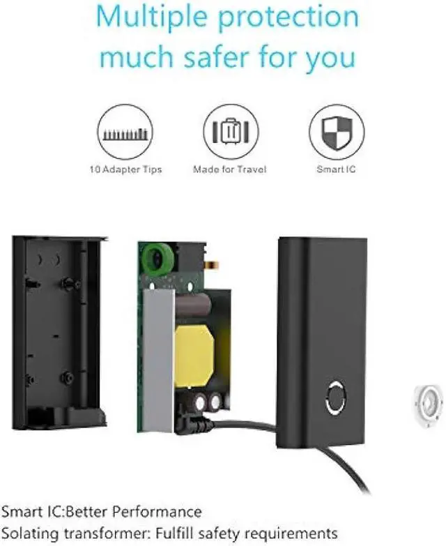 Alt view image 5 of 5 - Laptop Charger, 45W 19.5V 2.31A AC Computer Charger Power Cord with 10 Optional Connectors Compatible with Asus Toshiba Lenovo Acer Dell HP Samsung ThinkPad