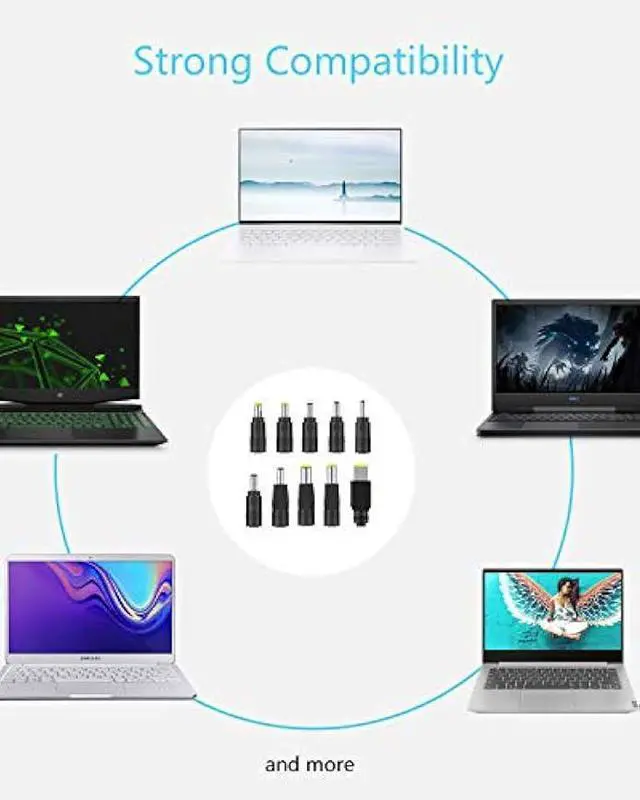 Alt view image 4 of 5 - Laptop Charger, 45W 19.5V 2.31A AC Computer Charger Power Cord with 10 Optional Connectors Compatible with Asus Toshiba Lenovo Acer Dell HP Samsung ThinkPad