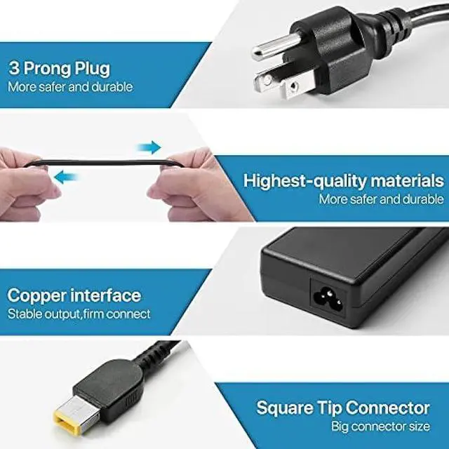 Alt view image 2 of 5 - 135W Charger Fit for Lenovo Thinkpad Laptop X1, Slim Tip ADL135NDC3A (888015027) 20V 6.75A AC Adapter Power Supply