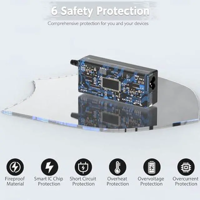 Alt view image 6 of 7 - 65W Laptop Charger Compatible with HP Pavilion G4 G6 G7 G60 G61 G62 G71 G72; Pavilion DV7 DV6 DV5 DV4 DV3 DV3t DV4t DV6t DV7t Dv3500 AC Adapter; DM1 DM1z DM4 DM4t Power Supply Cord (18.5V, 3.5A)