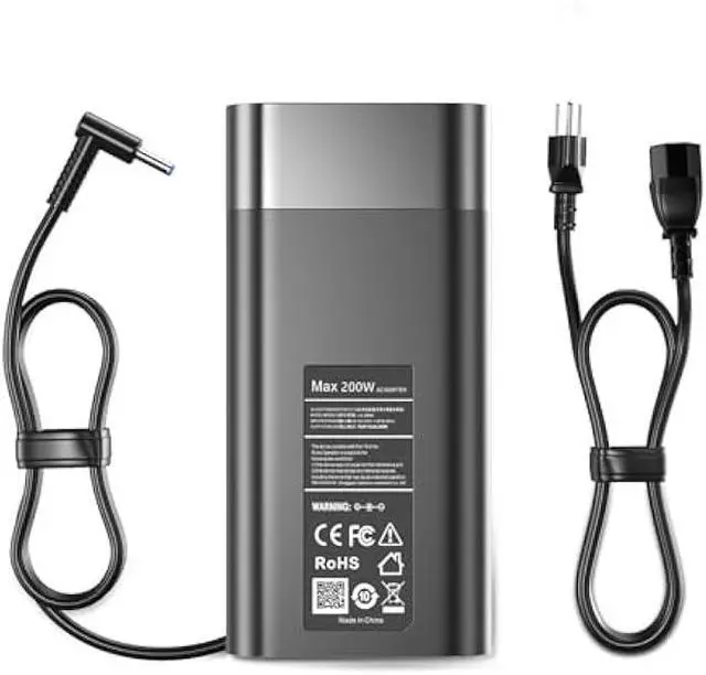 Main image of High Power 200W Omen Charger Compatible with HP OMEN 15 17 Victus Gaming Laptop 15 17 ZBook 17 15 15u Studio G9 G10 17-ab 17-cd 16-a 16-ab 15-cb 15-dk 15-bc 15-ec 15-cx TPN-DA10 Power Cord