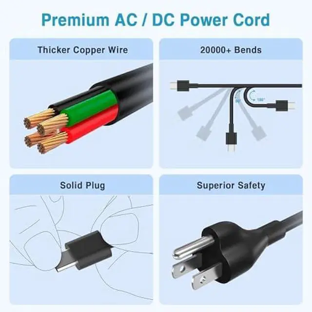 Alt view image 5 of 6 - Laptop Charger for Dell Latitude XPS 13 12 Insprion 13 14 15 16 Chromebook Precision 9305 7420 5540 5520 5450 5420 etc. Universal Slim 65W 45W USB C Power Adapter with LED, Original Quality, 10FT Cord