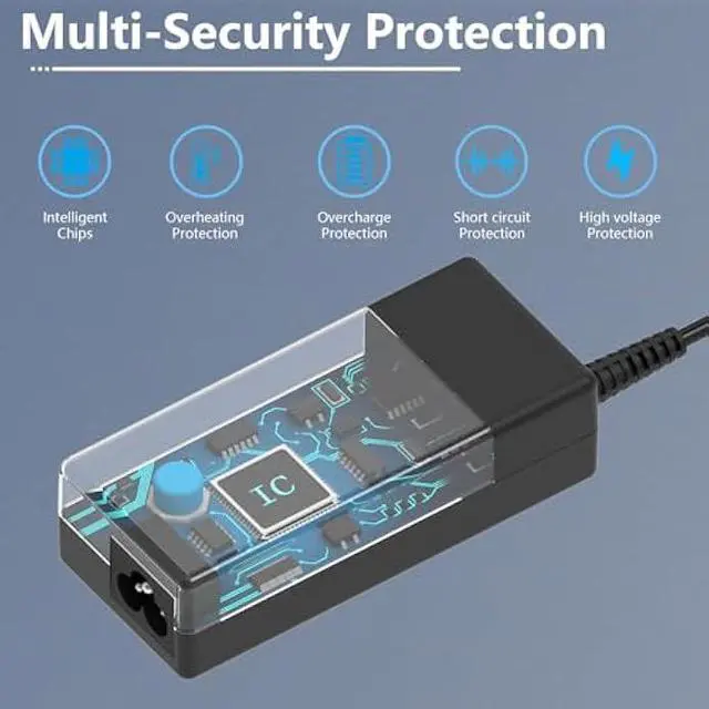 Alt view image 4 of 7 - 19V 3.42A DC Universal Laptop Charger Compatible with HP Lenovo Dell ASUS Gateway Acer Monitor 65W Power Supply Cord for Chromebook LG Monitor Samsung TV Spire Spin Toshiba Satellite Harmon Kardon