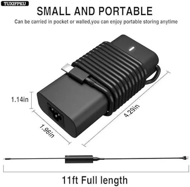 Alt view image 3 of 5 - 65W USB C Laptop Charger Compatible with Dell Latitude 5420 5520 5530 5550 5540 5430 5450 5440 7420 2-in-1 7430 7440 Inspiron 14 2-in-1 Chromebook 3100 XPS 13 60W Type C Power Cord