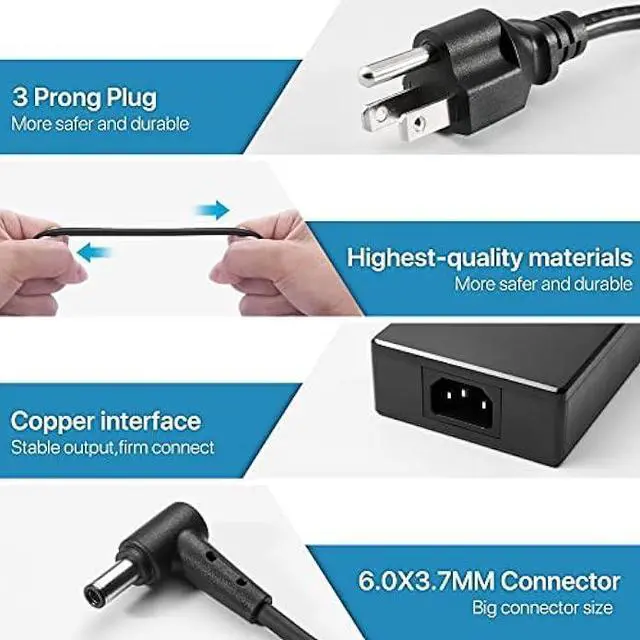 Alt view image 2 of 6 - 240W Charger Fit for Asus Rog Zephyrus G14 G15 M16 S15 S17, ADP-240EB B 20V 12A AC Adapter, Strix Scar 15 G533QS Gaming Laptop