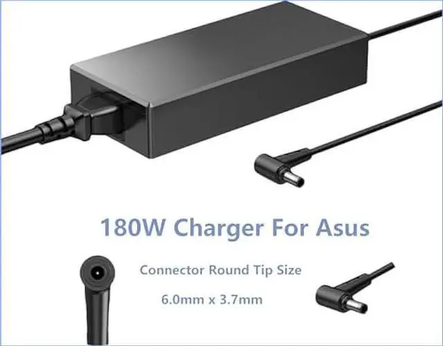 Alt view image 2 of 5 - 180W Charger Fit for Zephyrus ADP-180TB H Charger for ASUS ROG Zephyrus G14 G15 GA401 GA401I GA401II GA401IV GA502 GA502D GA502DU GA502IU GA502IV Tuf Gaming Laptop Power Supply Cord