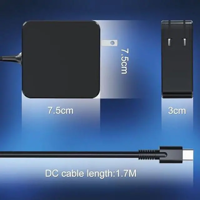 Alt view image 4 of 6 - USB C Fast Charger for Asus Zenbook 14/13/S13/S Flip/3 Deluxe/Duo 14, Chromebook, ExpertBook, VivoBook Laptop, Foldable Plug, Fast Charging