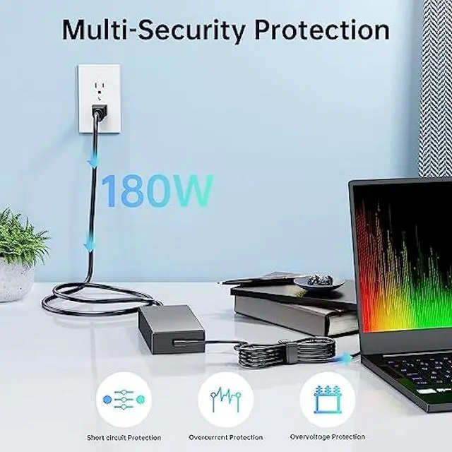 Alt view image 4 of 5 - 20V 9A 180W Charger Fit for Asus Rog Zephyrus G14 GA401, G15 GA502, Tuf F15 F17 FX505D FX505G, AC Adapter ADP-180TB H Power Supply