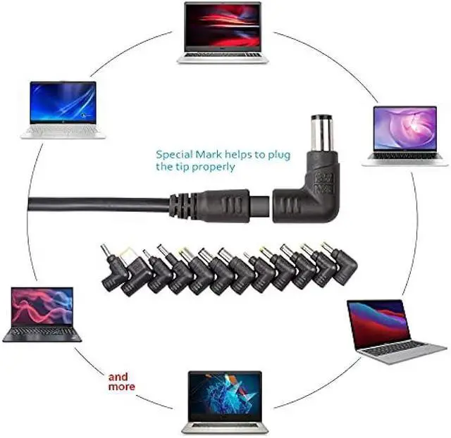 Alt view image 5 of 5 - Slim Universal Laptop Charger 70W Replacement AC Adapter with Multi Connectors for HP BM Lenovo Thinkpad Dell Acer Delta Gateway Liteon Samsung Notebooks and More with 5V 2.1A USB Port, Grey