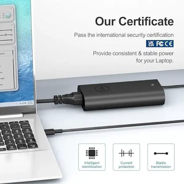 Alt view image 7 of 7 - 130W USB C Laptop Charger Compatible with Dell XPS 15/17,9575Precision 5750 5570 5550 5530 3551 3550 3560 Latitude 5420 5510 7410 7310 7210 9410 9510 AC Cable