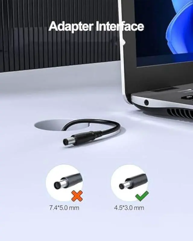 Alt view image 2 of 6 - 90W Laptop Charger Compatible with Dell inspiron 7506 7706 2n1 7501 7506 7590 7591 7706 7790 7791 7700 7500 5400 5401 5490 7706 3280 7700 2n1 2 in 1 Laptop AC Adapter inspiron 7506 2n1 Laptop Charger