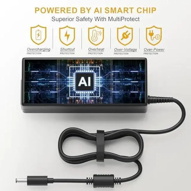 Alt view image 6 of 6 - 90W Laptop Charger Compatible with Dell inspiron 7506 7706 2n1 7501 7506 7590 7591 7706 7790 7791 7700 7500 5400 5401 5490 7706 3280 7700 2n1 2 in 1 Laptop AC Adapter inspiron 7506 2n1 Laptop Charger