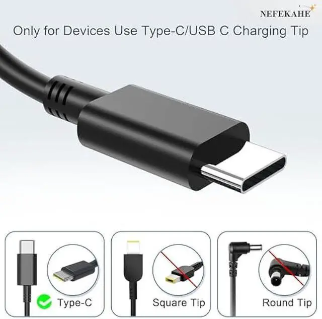 Alt view image 2 of 6 - Universal 65W USB C Laptop Charger Compatible with Hp Chromebook/Lenovo Thinkpad/Yoga Dell Chromebook/Latitude,Asus,Samsung,Acer,Google Universal Chromebook Type C Power Cord