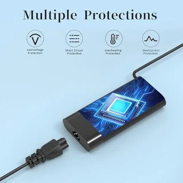 Alt view image 5 of 7 - 150W AC Laptop Charger Compatible with HP ZBook Studio 15 16 17 G3-G8, ZBook 15 16 17 G5-G9, OMEN 15 17 Fury 15 17 G7-G8, Pavilion Gaming 15 17, 15u G3, 15v x360 G5 Power Cord