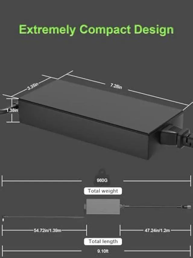 Alt view image 3 of 6 - 280W Charger Compatible with Asus ROG Strix G18 G17 G16 G15 G814 G713 G614 G513 Scar 15 17 G733 G732 G533 TUF A16 Flow X16 GV601 ProArt W730 Zephyrus Duo 15 16 S17 Laptop
