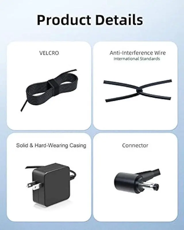 Alt view image 5 of 7 - AC Charger Fit for Asus X200MA X200M X200CA X200C X200LA X200L X200 X202E X202 X201E X201 X420UA X420U X420FA X402N X402NA X402M X420F X420 W202NA W202N W202 Vivobook Flip 14 Laptop Power Supply Cord