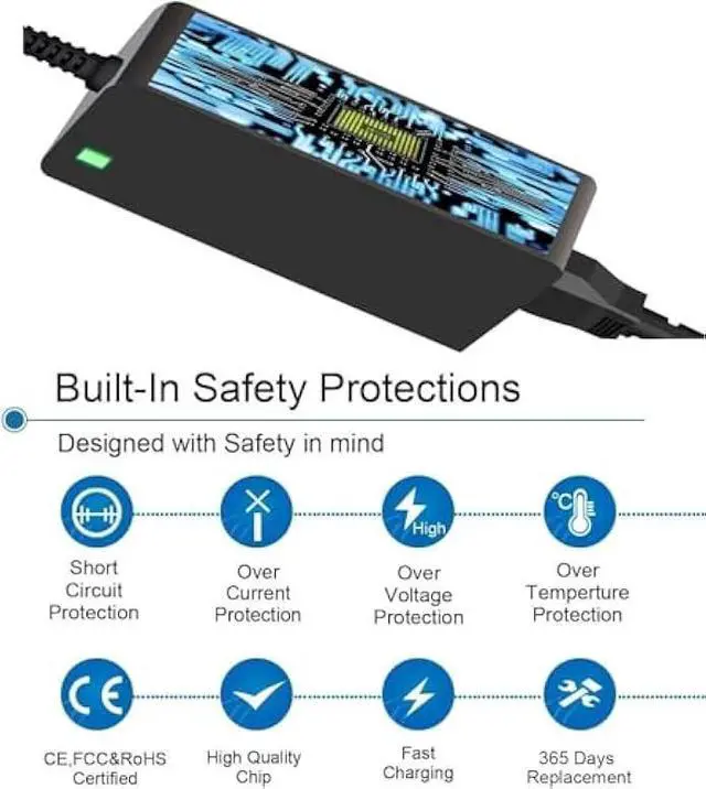 Alt view image 6 of 7 - 19.5V 3.34A AC Adapter Charger for Dell Chromebook 11 3180 3189 3120 Inspiron 15 3520 3521 3531 3541 3542 3543 3537 3458 15R 5520 5521 7520 N5110 N5040 N5050 5547 P26E LA65NS2-01 HA65NM130 6TM1C