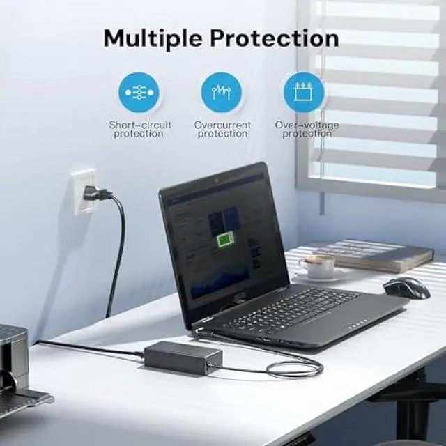 Alt view image 4 of 6 - 65W Charger Fit for HP Model 15, Pavilion 15/17 Laptop, 15-F272wm 15-F387wm 15-F233wm 15-F222wm 15-F211wm 15-F337wm, Compatible with HP Smart Blue Tip Power Adapter, 4.5mm