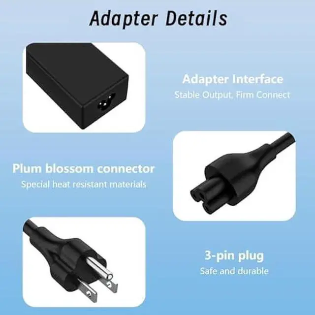 Alt view image 3 of 5 - 45W 19.5V 2.31A L25296-001 L25296-002 L25296-003 TPN-LA15 741727-001 213349-109 R-41013323 4.5mm Blue Tip Laptop Charger Compatible with HP Stream 11 13 14 Pavilion Envy X360 Model 15 14 11 TPN-CA14