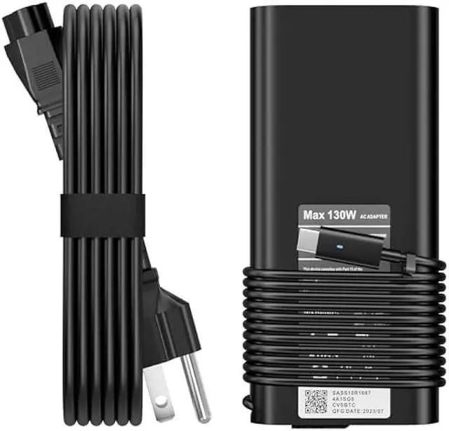 Main image of 2025 New Replacement Dell 130W Laptop Charger USB C Type C Slim AC Power Adapter Dell XPS 15 2in1 9575 Precision 5550 5530 2in1 Latitude 7410 7310 7210 9410 9510 9575 5420 5520 5510 Power Supply Cord