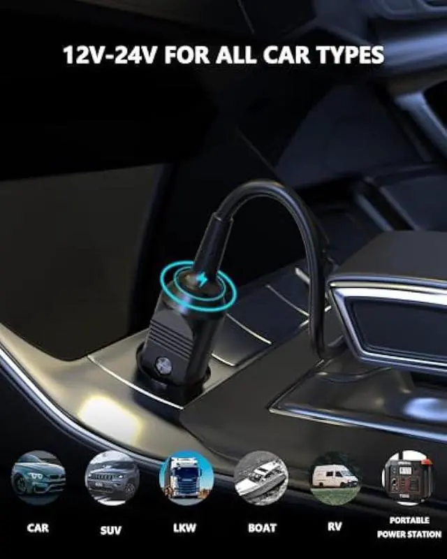 Alt view image 3 of 7 - 100W USB C Laptop Car Charger Compatible with HP Spectre/Elitebook, Lenovo ThinkPad/Yoga/IdeaPad, MacBook pro/air, Dell, Samsung, Asus, Acer - Universal Type C Laptop Power Adapter Cord