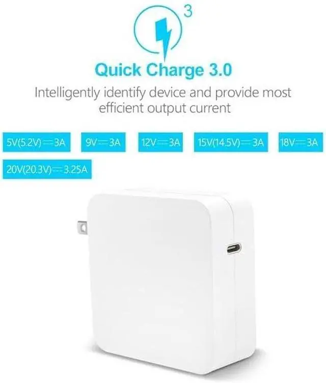 Alt view image 2 of 6 - 65W Type C USB-C Laptop Charger Compatible for Samsung Galaxy - Compatible for Samsung Galaxy Book 2 3 Pro 360 13.3 15.6 NP950QDB NP950XDB NP930XDB NP930QDB NP935QDC KA1US KB1US Power Cord