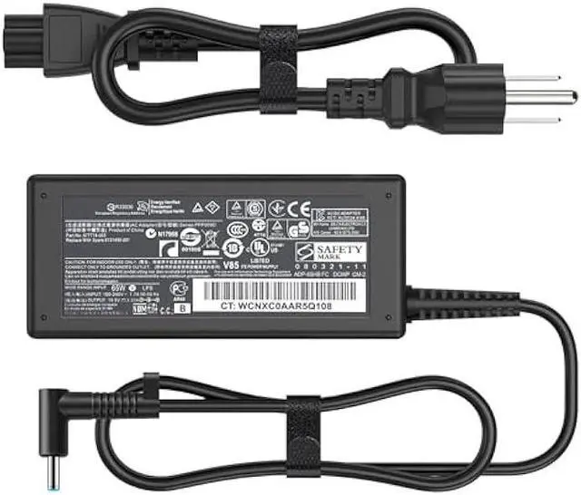 Main image of 65W Laptop Charger Compatible with HP Pavilion x360 14 15 17 Envy 13 15 X360 Elitebook 840 G5, Compatible with Zbook 14u G4 G5 15u 15 G3 ProBook Chromebook Spectre Power Cord (4.5x3.0mm)