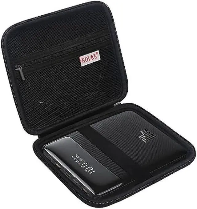 Main image of BOVKE Hard Carrying Case for Baseus 100W Blade USB C Portable Laptop Charger, Super Fast Charging Power Bank for Laptop Phone, Mesh Pocket for Cables, Black