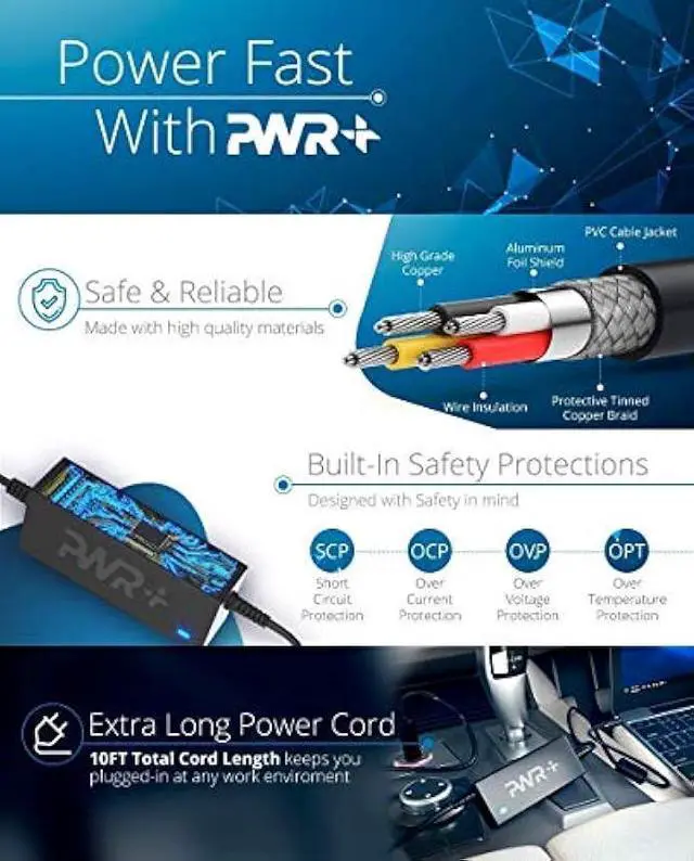 Alt view image 3 of 5 - Pwr for Dell Laptop CAR Charger Inspiron Latitude: USA UL Listed 11 13 15-5000 15-3000 E4300 E4310 E5400 E5410 E5430 E5440 E5450 E5470 E5500 E5510 E5530 E5540 E5570 E6230 E6320 E6330 E6400