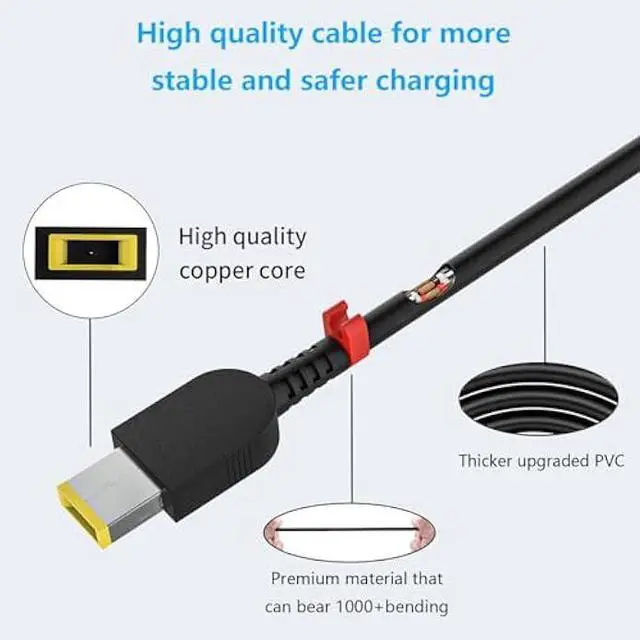 Alt view image 5 of 5 - 230W Legion 5 Charger Compatible with Lenovo Legion 5 7 5P C7 S7 Y520 Y740 Y730 Y900 Y910 Y920 Y7000P ThinkPad P16 P15 P73 P52 P70 ADL230NLC3A Laptop Power Supply Adapter