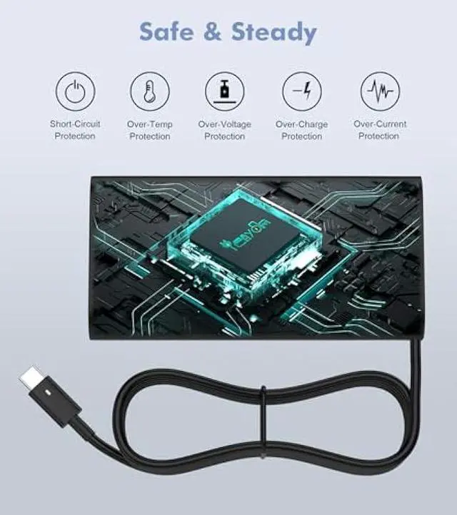 Alt view image 5 of 6 - Slim Adapter Replacement for Dell 130W Laptop Charger USB C - XPS 15 17 7590 9500 9510 9700 Precision 3550 3560 3561 5510 5520 5540 5550 5560 5570 Latitude 7210 7310 7410 Type C Computer AC Power Cord