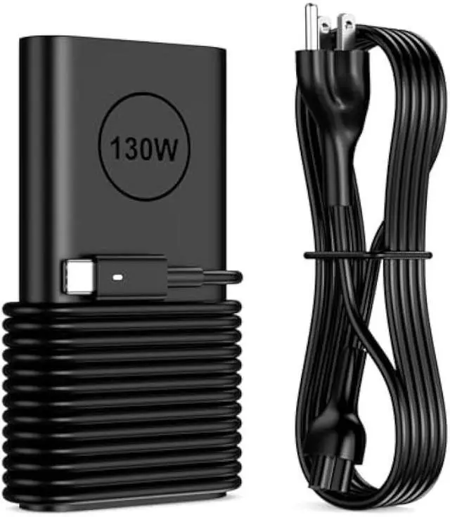 Main image of Slim Adapter Replacement for Dell 130W Laptop Charger USB C - XPS 15 17 7590 9500 9510 9700 Precision 3550 3560 3561 5510 5520 5540 5550 5560 5570 Latitude 7210 7310 7410 Type C Computer AC Power Cord