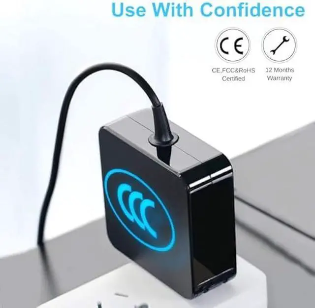 Alt view image 6 of 7 - 45W AC Adapter Laptop Charger Compatible for Asus UX360C Q304U X553M Q302L Q405U Q504UA Q406DA S200E S531FA UX305 UX305F UX310U UX330U UX410 X541N X541NA X542UA X540S X540SA Q200E Supply Cord