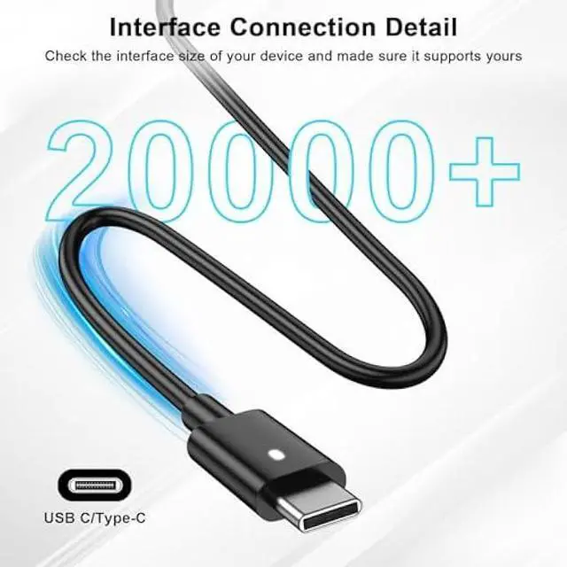 Alt view image 5 of 6 - Replacement for Dell 130W Laptop Charger USB C Slim AC Adapter for Dell XPS 15 17 9575 9500 9520 9700 Precision 5530 5550 5560 5570 3560 2in1 Latitude 9410 9510 Type C AC Power Cord