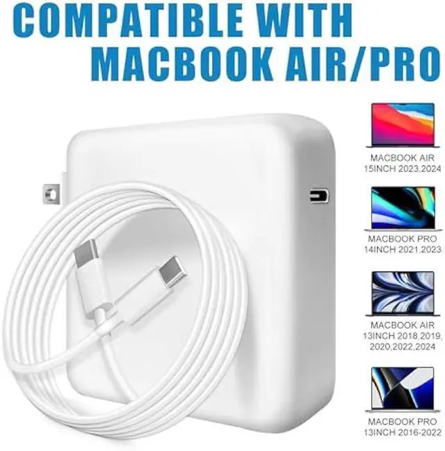Alt view image 5 of 6 - Charger for Mac Book Air Mac Book Pro 13 14 15 16 inch 2025 2024 2023 2022 2021 2020, M1 M2 M3 M4 Laptop 70W USB C Power Adapter 6.6FT USB-C Cable Charging as Fast as Mag 3, Original Quality