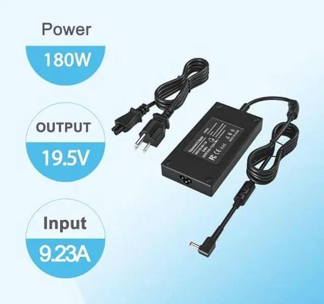 Alt view image 2 of 6 - 180W Laptop Charger for Acer Nitro 5 7 Gaming Laptop,Compatible with AN515-57 AN515-55 AN515-54 AN515-53 AN515-51 AN515-45 Predator Helios 300 G3-571 PH315-52 Triton 300 Series Power Supply Adapter