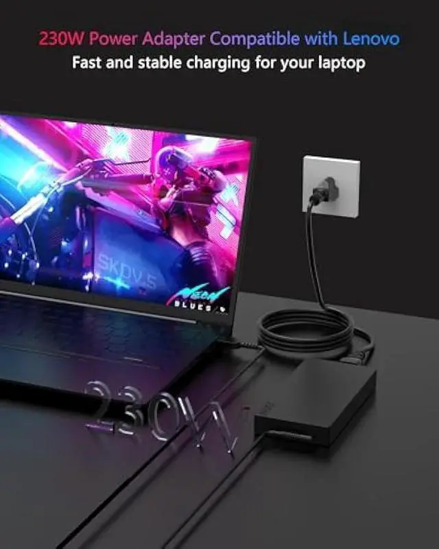 Alt view image 4 of 7 - 230W Charger for Lenovo Legion