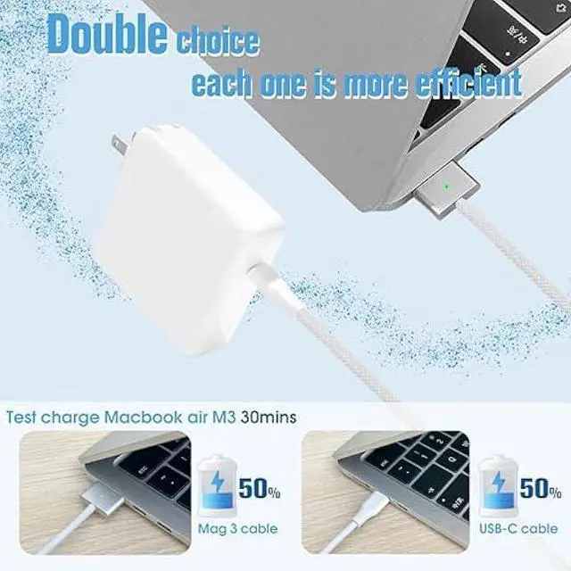 Alt view image 4 of 7 - Charger for Mac Book Pro 14 16 inch Mac Book Air 13 15 inch M4 M3 M2 M1 2025 2024 2023 2022 2021 as Original 70W Power Adapter Quality with 6.6ft USBC to mag 3 Cable